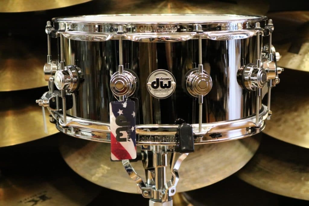 DW Collectors Black Nickel over Brass snare 14X5.5 Chrome Hardware