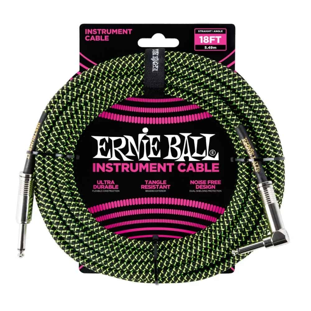 Ernie ball green and black 6m