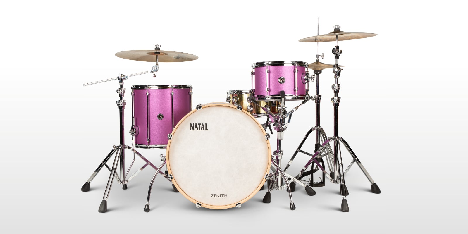 מערכת תופים Marshall Natal Zenith Pink Frost kit 22